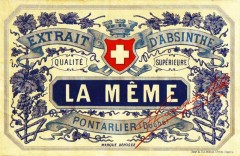 Vintage label for La Meme Absinthe 