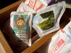 a collection of sugar packets a collection of sugar packets