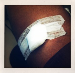 the bandage after my blood work