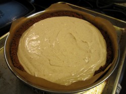 sweet potato cheesecake: Ready for the oven