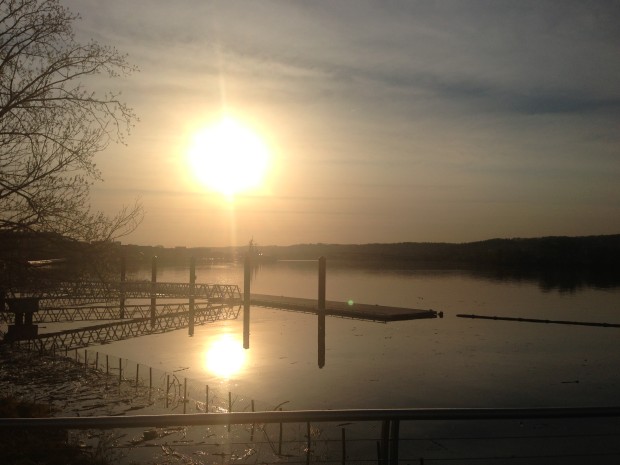 Sunrise at Navy Yard waterfront, April 2013