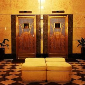 elevator lobby of the Ambassador Hotel in Milwaukee Wisconsin